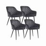 Dining chair set Velvet, gray