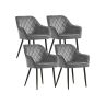 Dining chair set Velvet, light gray