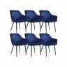 Set of 6 dining chairs, blue