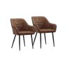Set of 2 dining chairs, dark brown