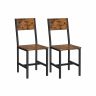 Dining Chair Set of 2 Vintage Brown-Black