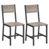 Set of 2 dining chairs 36x46.6x87.1cm, grey/black