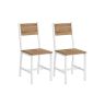 Set of 2 dining chairs 36x46.6x87.1cm., brown/white