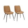 Set of 2 dining chairs 56x50.3x81cm., light brown/black