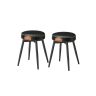 Set of 2 stools 48x48x48.2cm., black