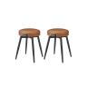Bar stool set 48x48x48.2cm., brown/black