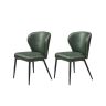 Set of 2 dining chairs 55x52x79cm., green/black