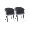 Set of 3 velvet dining chairs, grey