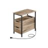 Side table 60x35x61cm., light brown/black