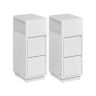 Set of 2 bedside tables 30x25x65cm., white