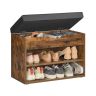 Ławka do przedpokoju 30x60x44cm, czarno-brązowa