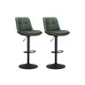Bar stool set 44x48x112cm., black/green