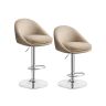 Bar stool set 52.5x50x108.5cm., cream/silver color