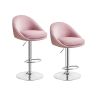 Bar stool set 52.5x50x108.5cm., pink/silver color