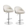 Bar stool set 52.5x50x108.5cm., white/silver color