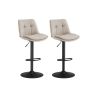 Bar stool set 43x48.5x114cm., black/beige