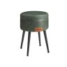 Stool 38.2x44.4cm., dark green/black
