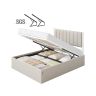 Rama łóżka VASAGLE z miejscem do przechowywania pod łóżkiem, kolor piaskowy, 209,3 × 143,4 × 110 cm