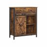 Industrial style cabinet with drawer, brown/black