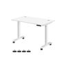 Height-adjustable electric desk 120 x 60 cm, white