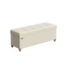 Pouf 38x110x40cm., cream/light brown color