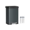 Trash can 40.4x38x58.5cm., black/dark gray