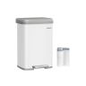 Trash can 40.4x38x58.5cm., white/gray