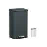 Trash can 34.8x32.1x55.7cm., dark gray/black
