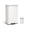 Trash can 34.8x32.1x55.7cm., white/black