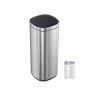 Trash can 30x30x74.6cm., silver color