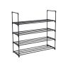 Metal shoe cabinet, 4 compartments, black