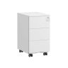 SONGMICS OFC63BK Mobilna szafka na dokumenty, 3 szuflady, biała, 30 × 54 × 40 cm