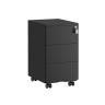 SONGMICS OFC63BK Mobilna szafka na dokumenty, 3 szuflady, czarna, 30 × 54 × 40 cm