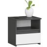 Stolik nocny AKORD Furniture Factory CL1, 1 szuflada, szaro-biały, 40 × 40 × 35 cm
