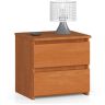 Stolik nocny CL2, 2 szuflady, kolor olcha, 40 × 40 × 35 cm