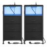 Stolik nocny SONGMICS, 2 szuflady i otwarta przegroda, 39,6 × 75,9 × 30 cm