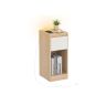 Stolik nocny VASAGLE, 1 szuflada, LED, USB-A i USB-C, żółty/biały, 25 × 59,5 × 30 cm