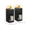 Прикроватная тумба VASAGLE, 1 ящик, LED, USB-A и USB-C, Чёрная, 25 × 59,5 × 30 см