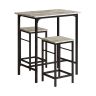 Set of 2 bar stools with tables, black/grey
