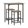Set of 2 bar stools with tables, black/brown