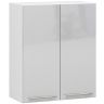 Szafka kuchenna wisząca OLIWIA W, 2 drzwi, biało-srebrna, 60 × 72 × 30 cm