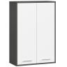 Szafka łazienkowa wisząca FIN H934 W64, 2 drzwi, szaro-biała, 64 × 94 × 30 cm