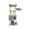 Cat scratching post 141 cm with tunnel, grey