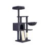Cat scratching post 135 cm with bed, dark grey