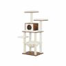 Modern cat scratching post 138cm high, vintage brown - white color