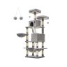 Cat scratching post 168 cm high with 2 caves, light gray