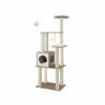 Modern cat scratching post with removable cushions, white - gray-brown color