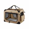 Torba transportowa dla psa 91x63x63cm, jasnobrązowa/czarna