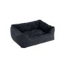 Pet bed with washable cover, dark grey