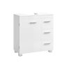 Szafka pod umywalkę VASAGLE, 3 szuflady, 2 przegrody, biała, 60 × 64 × 30 cm